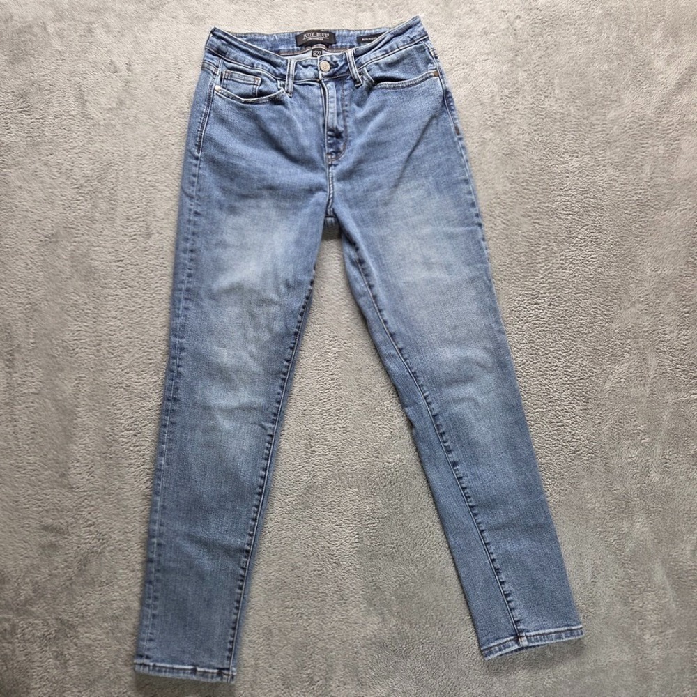 Judy Blue Jeans Womens 27 Blue Boyfriend Fit Medium Wash Faded Denim
